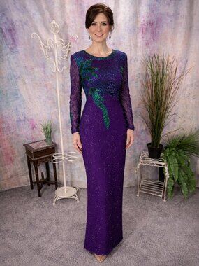 VTG📌 Raiment Fashion Richly Beaded Mother Bride/ Groom - Formal - Gala Dress